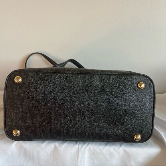 MICHAEL KORS Signature Black Jet Set Pocket Shoulder Bag Tote - Picture 9 of 11